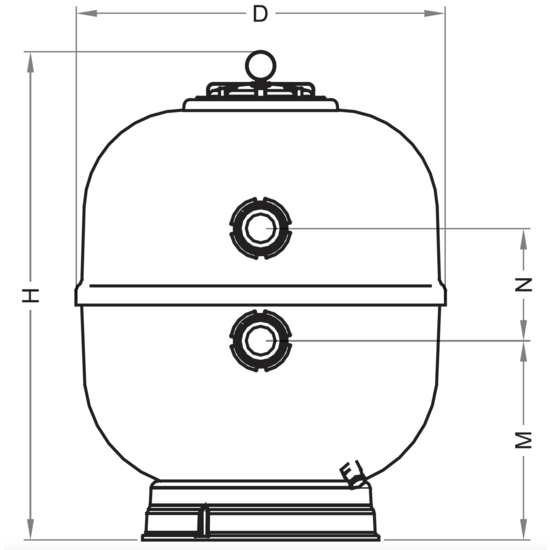 AquaForte Jupiter Pro filter Ø625mm zonder klep