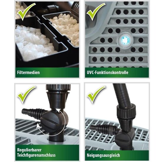 Heissner Vijver onderwater filter all-in-one set 1200 ltr/u - Heissner