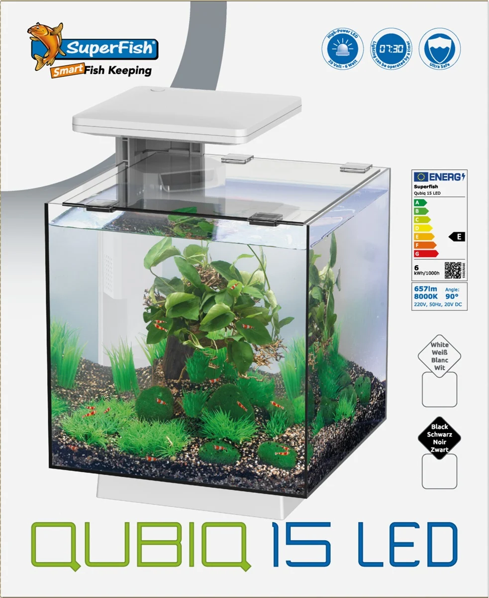 SuperFish  Qubiq 15 LED aquarium wit Superfish afbeelding