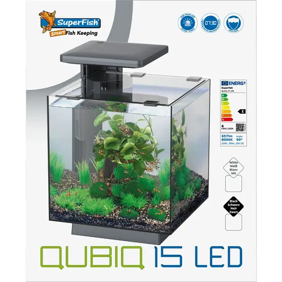 SuperFish  Qubiq 15 LED aquarium zwart Superfish
