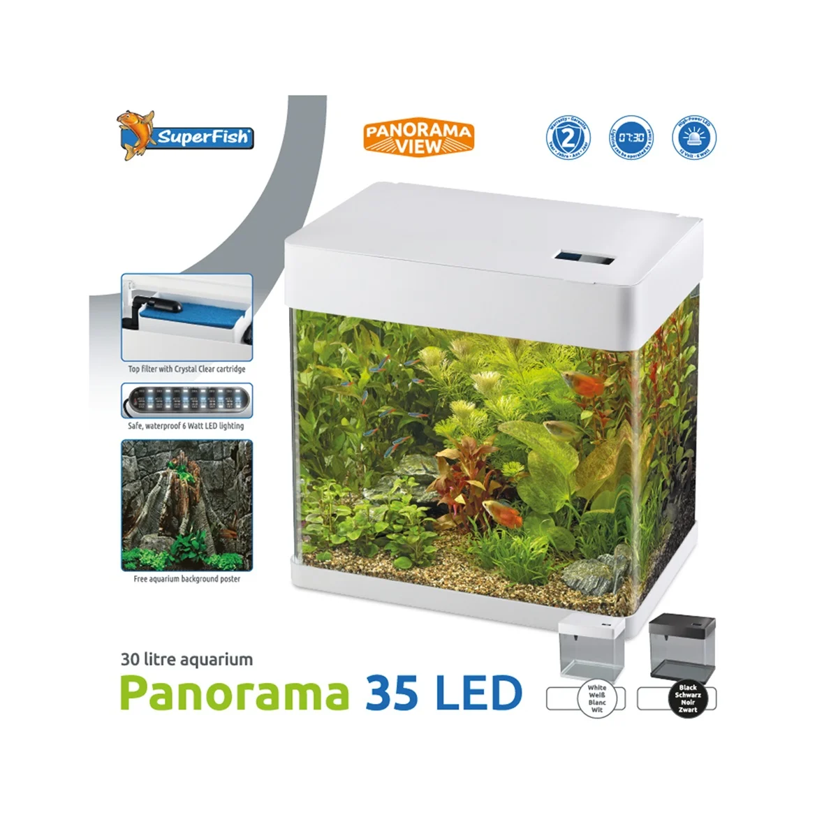 SuperFish  Panorama aquarium wit 35 Superfish afbeelding
