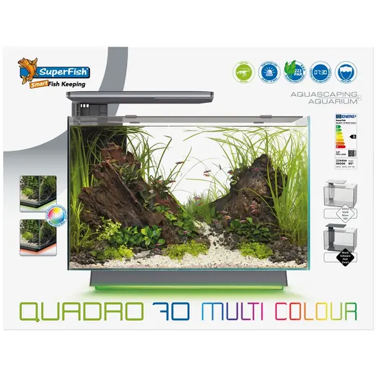 SuperFish  Aquarium quadro 70 multi colour wit - SuperFish