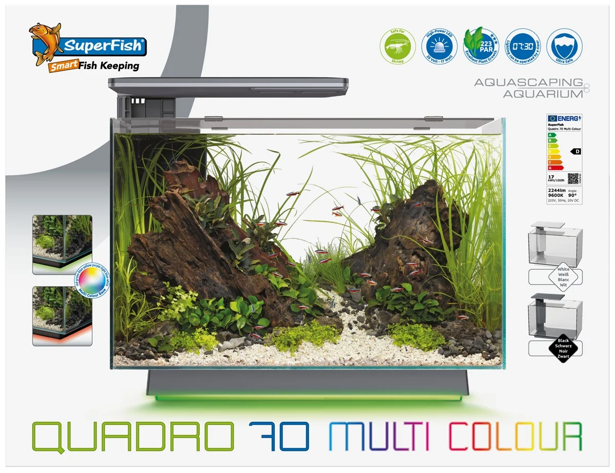 SuperFish  Aquarium quadro 70 multi colour wit - SuperFish afbeelding