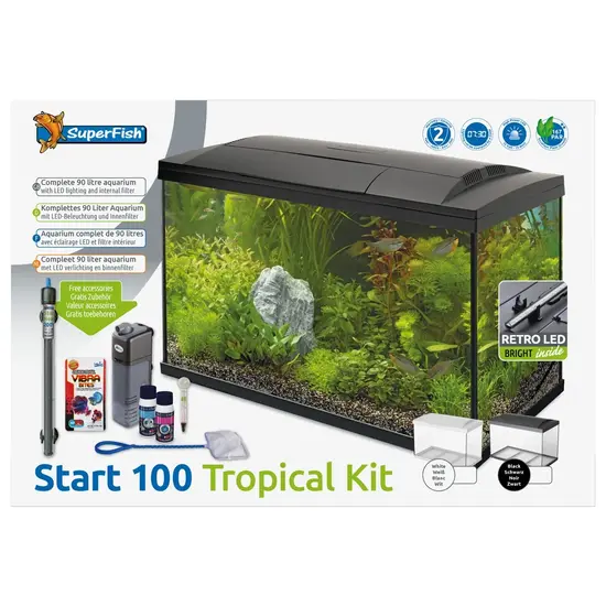 SuperFish  Aquarium start 100 tropical kit zwart - SuperFish