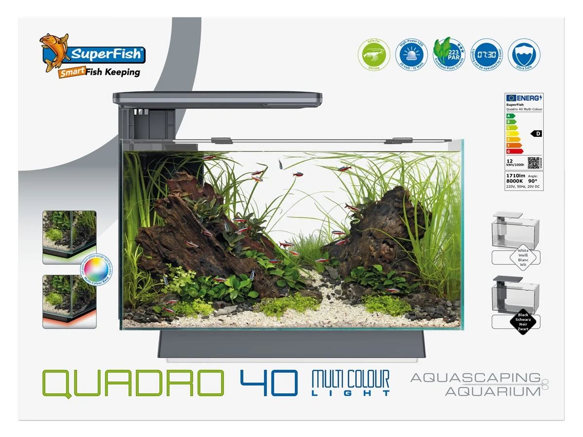 SuperFish  Aquarium quadro 40 multi colour zwart - SuperFish afbeelding