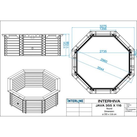 Interline  Zwembad Interline Java rond 3,55 x 1,16 m incl. pakket