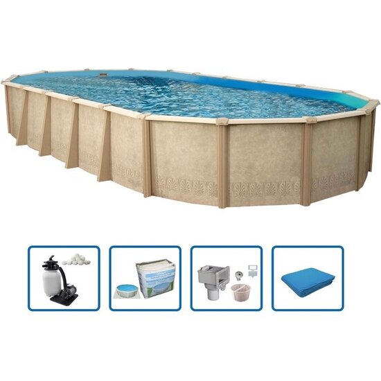 Interline  Zwembad Interline Sunlake ovaal 9,75x4,90m Deluxe Pakket