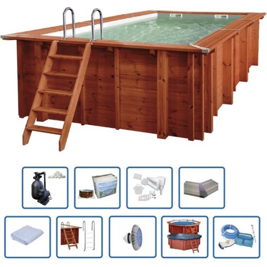 Interline  Zwembad Interline Sumatra rechthoek 6,00x3,00m Premium pakket