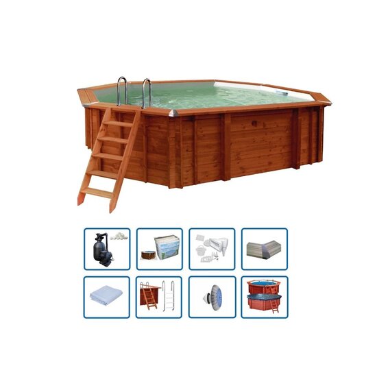 Interline  Zwembad Interline Sumatra ovaal 6,40x4,00m Deluxe pakket