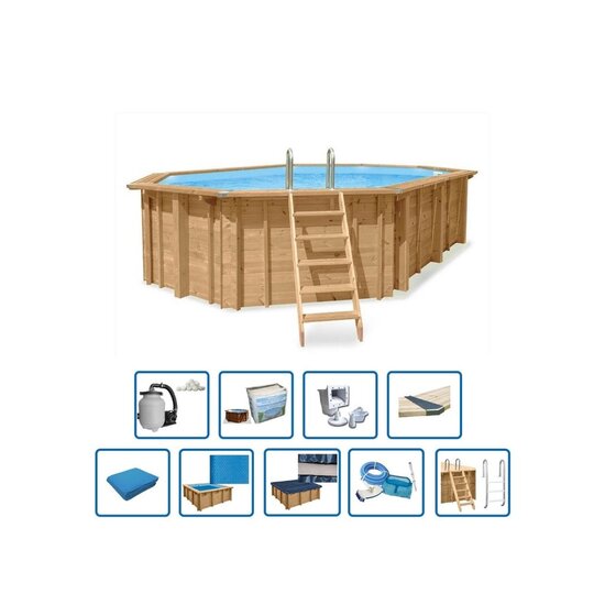 Interline  Zwembad Bali ovaal 8,40x4,90/1,36m - Premium pakket - Interline