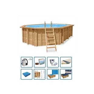 Zwembad Bali ovaal 8,40x4,90/1,36m - Deluxe pakket - Interline
