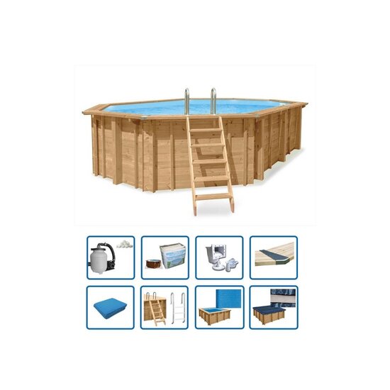 Interline  Zwembad Bali ovaal 8,40x4,90/1,36m - Deluxe pakket - Interline