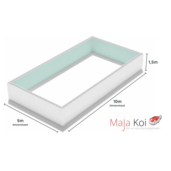 MaJa Koi Zelfbouwpakket zwembad van high density polystyreen blokken - 10,00 x 5,00 x 1,50m