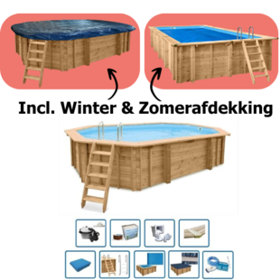 Zwembad Java ovaal 6,40x4,00m Premium Pakket - Interline