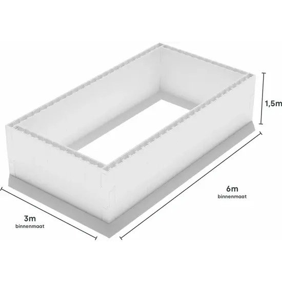 W'eau Polystyreen zwembad blokkenset - 6,00 x 3,00 x 1,50 m