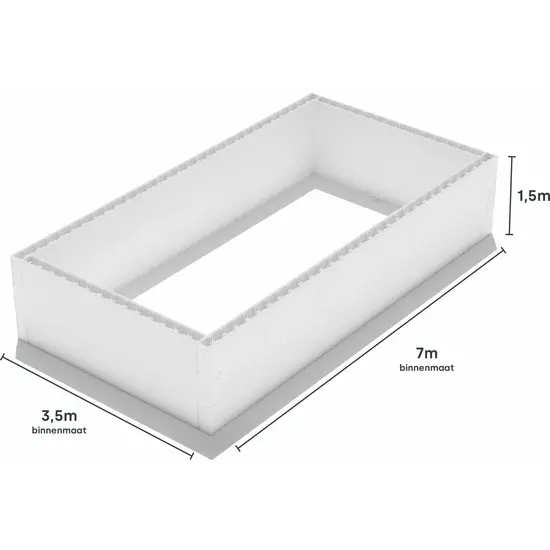 W'eau Zelfbouwpakket zwembad blokken - 7,00 x 3,50 x 1,50 m