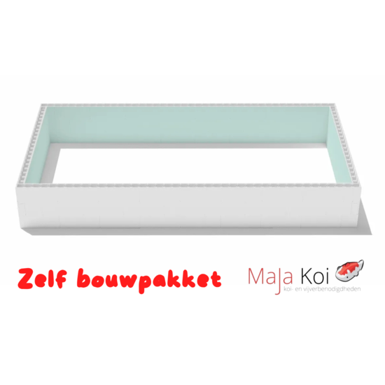 W'eau Zelfbouwpakket zwembad blokken  - 8,00 x 4,00 x 1,50 m
