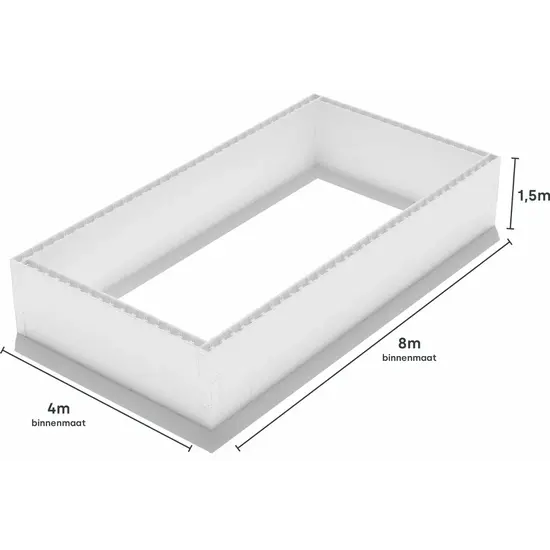 W'eau Zelfbouwpakket zwembad blokken  - 8,00 x 4,00 x 1,50 m