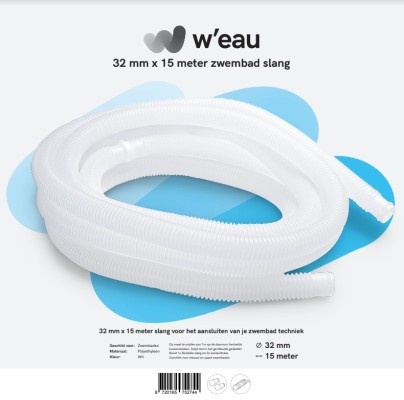 W'eau Zwembadslang wit 32 mm - 15 meter - W'eau afbeelding