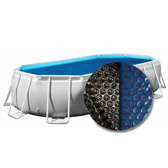 W'eau Solar cover ovaal - 518 x 370 cm (zeilmaat 512 x 364) - Zwart/Blauw - W'eau