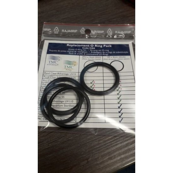 TMC O-Ringen (4x) Voor Tmc Kwartglas 15/25/30/55/110 Watt
