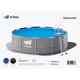 Solar cover rond - 305 cm (zeilmaat 290) - Zwart/Blauw - W'eau