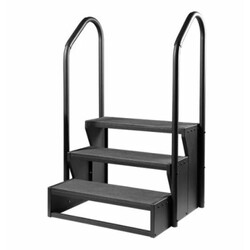 Spa trap antislip met leuning zwart - W'eau