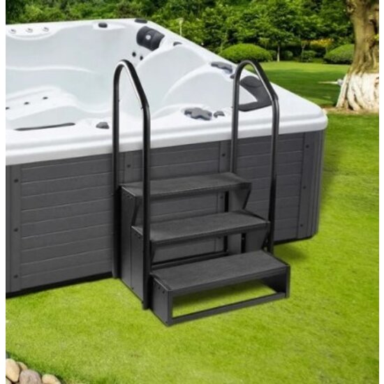 W'eau Spa trap antislip met leuning zwart - W'eau