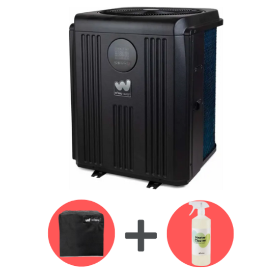 W'eau W'eau Vertical Full Inverter 13kW zwembad warmtepomp + Gratis beschermhoes & Heater Cleaner