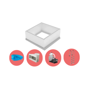 High Density Polystyreen Plunge Pool zelfbouwpakket - 3,00 x 3,00 x 1,20 m