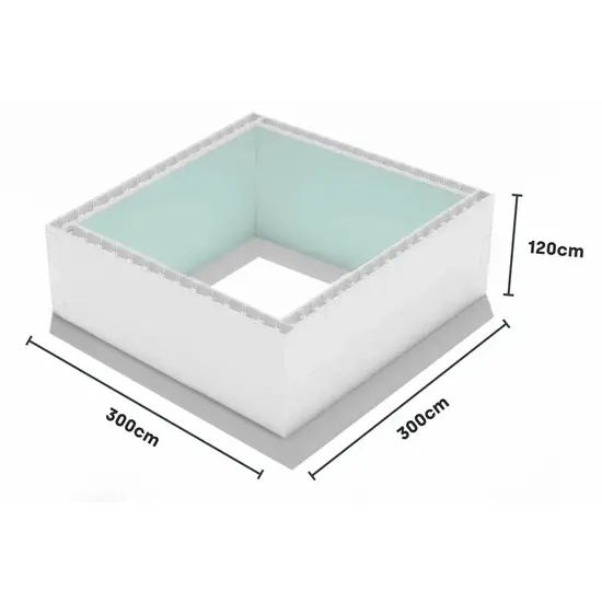 W'eau High Density Polystyreen Plunge Pool zelfbouwpakket - 3,00 x 3,00 x 1,20 m