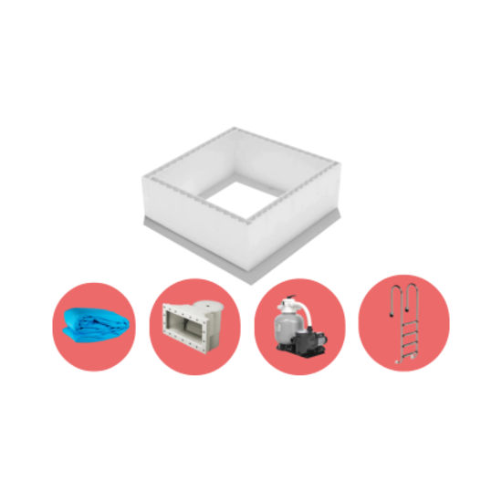 W'eau High Density Polystyreen Plunge Pool zelfbouwpakket - 2,00 x 2,00 x 1,20 m