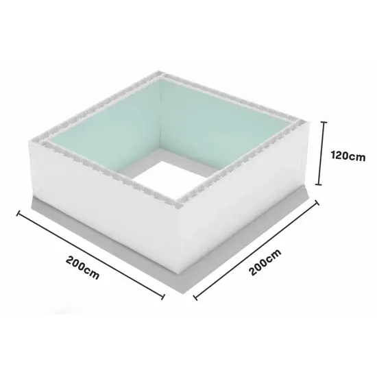 W'eau High Density Polystyreen Plunge Pool zelfbouwpakket - 2,00 x 2,00 x 1,20 m