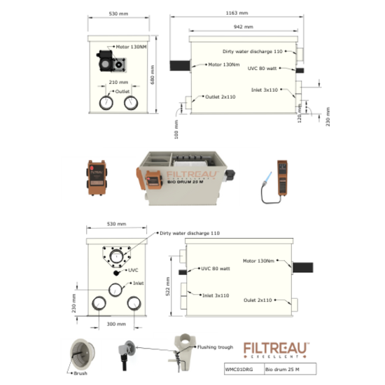 Filtreau WMC Bio Drum 25 M Gravity trommelfilter
