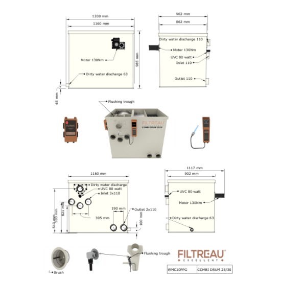 Filtreau WMC Combi Drum 25/30 Gravity trommelfilter