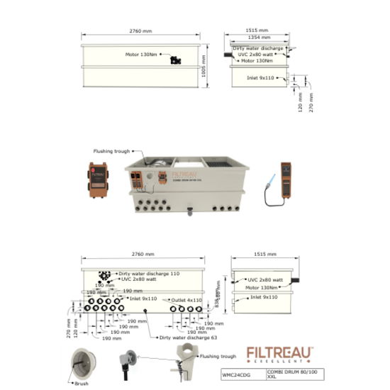 Filtreau WMC Combi Drum 25/30 Low In Line trommelfilter - Filtreau