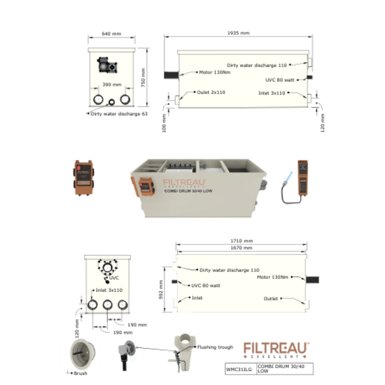 Filtreau WMC Combi Drum 30/40 Low In Line trommelfilter - Filtreau
