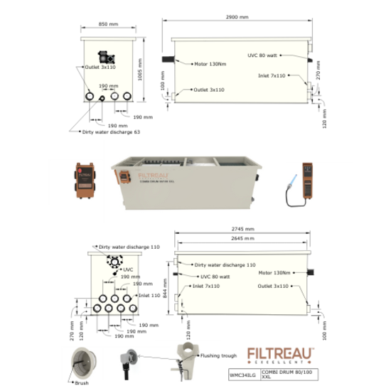 Filtreau WMC Combi Drum 80/100 XXL In Line Gravity