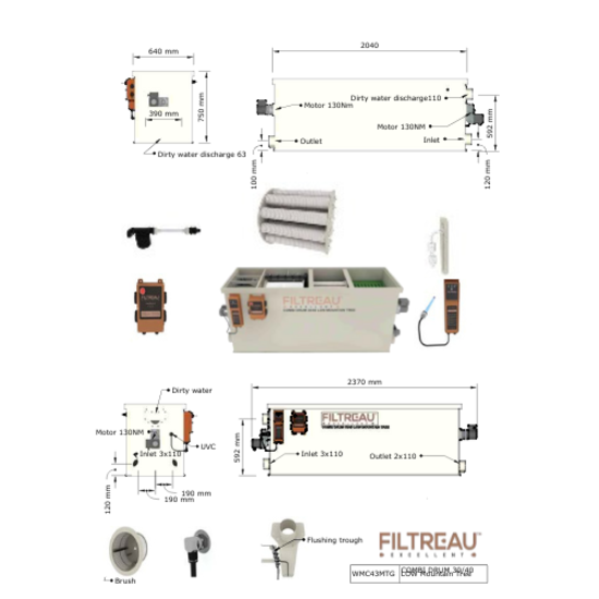 Filtreau WMC Combi Drum 30/40 Low Mountain Tree trommelfilter Gravity