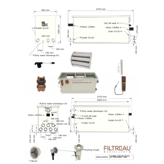 Filtreau WMC Combi Drum 50/65 XL Mountain Tree Gravity trommelfilter - Filtreau