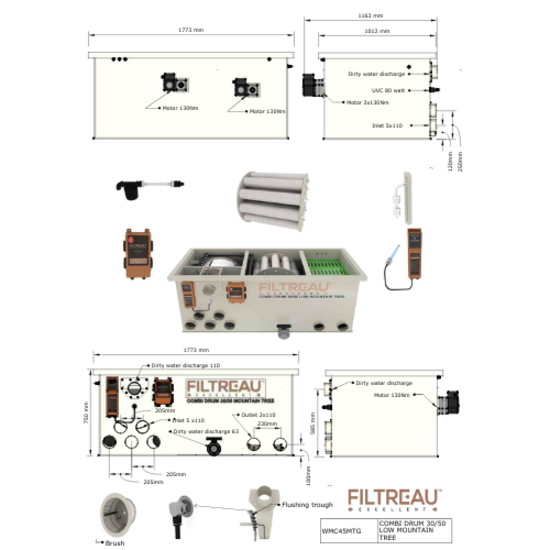 Filtreau WMC Combi Drum 30/50 Low Mountain Tree Gravity trommelfilter - Filtreau