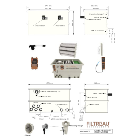 Filtreau WMC Combi Drum 50/70 Mountain Tree Gravity trommelfilter - Filtreau