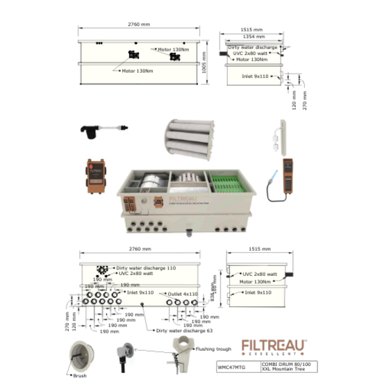 Filtreau WMC Combi Drum 80/100 XXL Mountain Tree  trommelfilterGravity