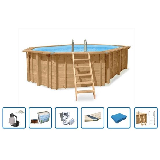 Interline  Zwembad Bali ovaal basis pakket 8,40 x 4,90 / 1,36 m - Interline