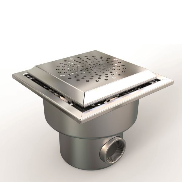 Sibo Bodemdrain vierkant 250 x 250mm met vlakke deksel afbeelding