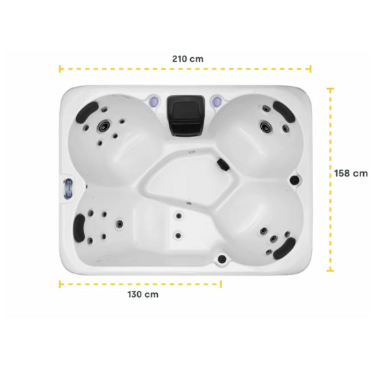 W'eau Como Spa – 4-Persoons Compacte Hydromassage Spa | Complete Set (Cover + Trap + Filter)