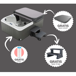 Como Spa – 4-Persoons Compacte Hydromassage Spa | Complete Set (Cover + Trap + Filter)
