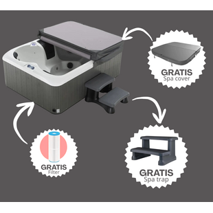 Como Spa – 4-Persoons Compacte Hydromassage Spa | Complete Set (Cover + Trap + Filter)