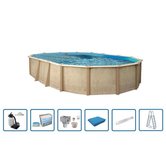 Interline  Sunlake ovaal 7,30x3,60m Deluxe Pakket - Interline