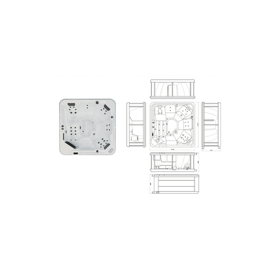 Wellness Tub Ultimate ECO Spa 001 Dark - 3-Persoons Jacuzzi - Wellness Tub